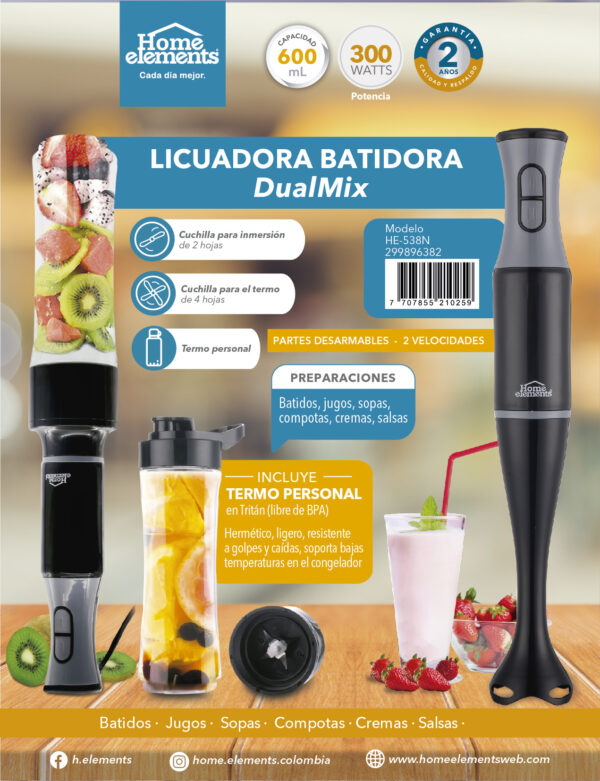 <b>BATIDORA DE INMERSION DUALMIX </b>    