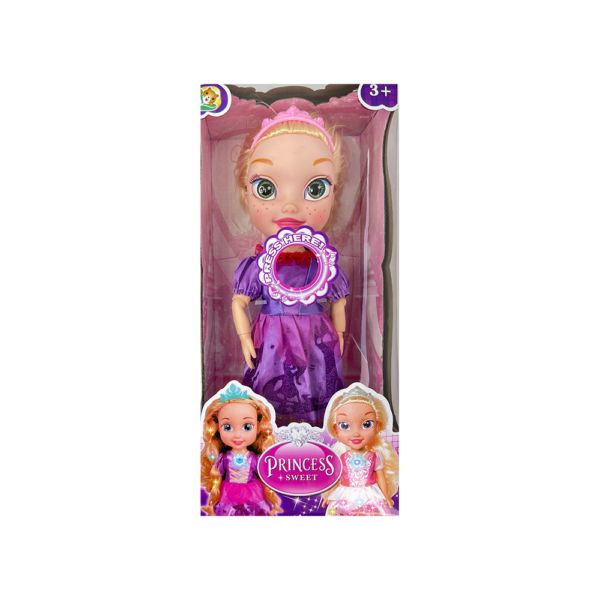 MUÑECA PRINCESAS VESTIDO MORADO - RAPUNZEL Busca la historia de cada una de las princesas en su vestido. ¡No te quedes sin la tuya!