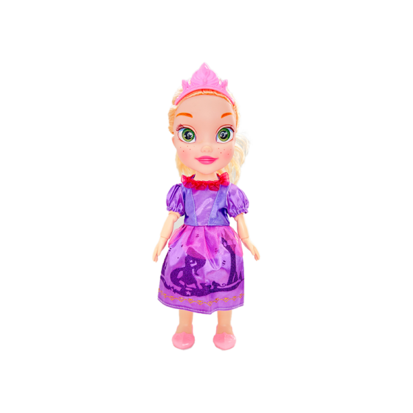 MUÑECA PRINCESAS VESTIDO MORADO - RAPUNZEL Busca la historia de cada una de las princesas en su vestido. ¡No te quedes sin la tuya!